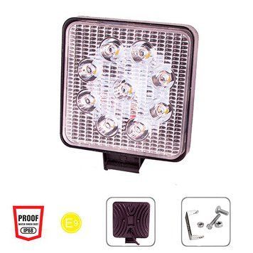 Фара робочого світла WLP-27S1S5 SPOT 9Led*3W (104*104*50)/10-30V/27W/6000K (WLP-27S1S5) WLP-27S1S5 фото