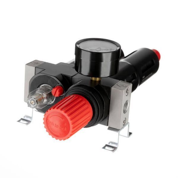 Блок підготовки повітря 1/4", 5 мкм, 850 л/хв, метал, професійний INTERTOOL PT-1435 PT-1435 фото