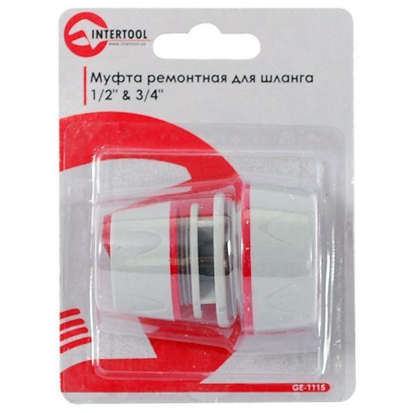 Муфта ремонтно-соединительная для шланга 1/2" & 3/4" INTERTOOL GE-1115 GE-1115 фото