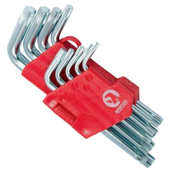 Набор Г-образных ключей TORX 9 шт, Т10-Т50, Cr-V, Small INTERTOOL HT-0607 HT-0607 фото Набор Г-образных ключей TORX 9 шт, Т10-Т50, Cr-V, Small INTERTOOL HT-0607 HT-0607 фото
