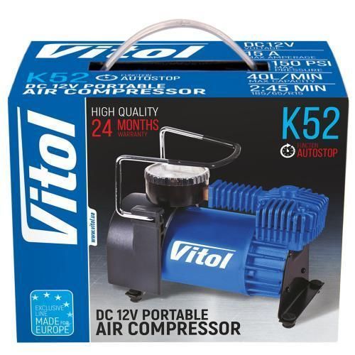 Компресор "ViTOL" К-52 150psi/15Amp/40 л/Автостоп/прикурювач (К-52) K-52 фото
