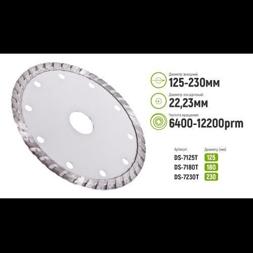 Alloid. Диск алмазний відрізний Turbo 180 мм (DS-7180T) DS-7180T фото
