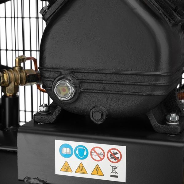 Компрессор 50 л, 3 кВт, 220 В, 10 атм, 500 л/мин, 2 цилиндра INTERTOOL PT-0016 PT-0016 фото