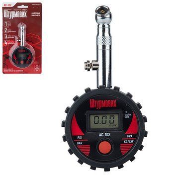 Манометр Штурмовик/AC-102/LCD дисплей/LED підсвітка/psi-bar-кg/см2-kpa/0~10 (AC-102) AC-102 фото