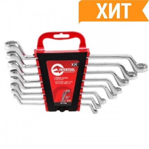Набор ключей накидных 8 ед., 6-22 мм Cr-V INTERTOOL HT-1102 HT-1102 фото