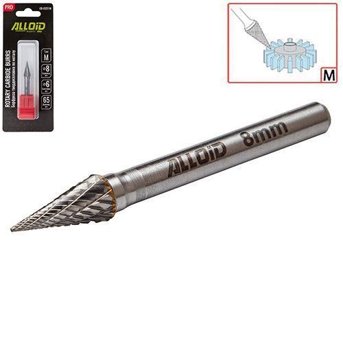Alloid Pro. Борфреза твердосплавная по металлу, тип M, D-8мм, d-6мм, L-65мм CB-63251M фото