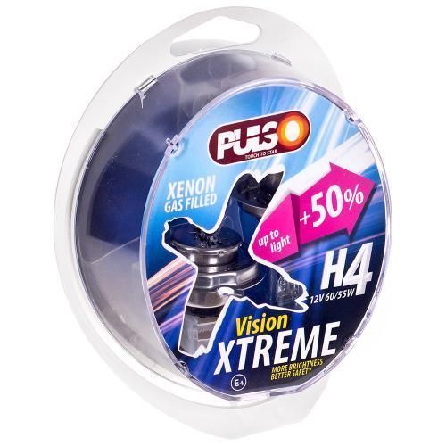 Лампы PULSO/галогенные H4/P43T 12v60/55w+50% X-treme Vision/plastic box (LP-42653) LP-42653 фото