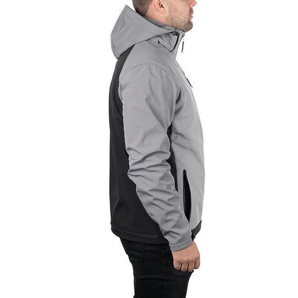 Куртка SOFTSHELL світло&nbsp;сіро-чорна, з капюшоном, тришарова, тканина стрейч 300 GSM 100D з водо-, SP-3121 фото