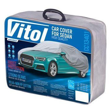 Тент автом. CC13401 M сірий з підкладкою PEVA+PP Cotton/432х165х119 к.з. (CC13401-M) CC13401-M фото
