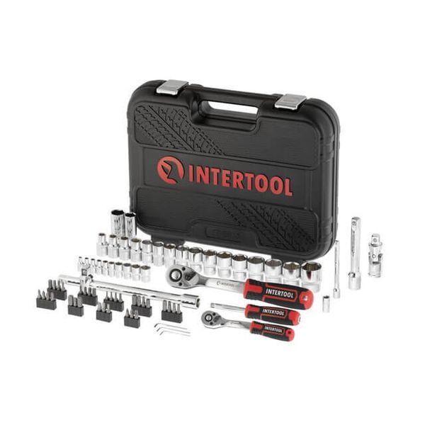 Набір інструментів 73 од. STORM, 1/2", 1/4", Сr-V INTERTOOL ET-8073 ET-8073 фото